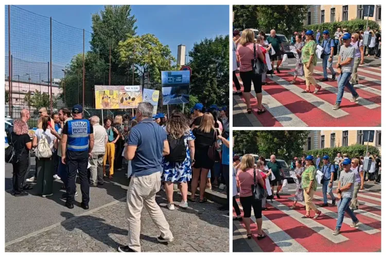 Sute de profesori clujeni au ieșit azi în stradă  la proteste: „Școala începe în stradă, nu în clase”/ Nu vor fi festivități de început de an școlar!