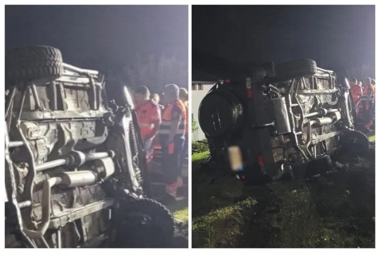 Accident grav în Cluj:Un tânăr de 20 de ani a murit, iar altul de 19 ani, grav rănit, după ce mașina în care se aflau s-a răsturnat și a ajuns într-o curte