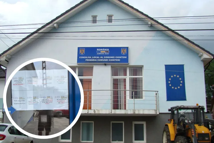 O altă primărie din Cluj intră în grevă: Clujenii nu înțeleg nimic din afișele misterioase lipite pe ușa instituției: „O zi zboară, o zi nu zboară”