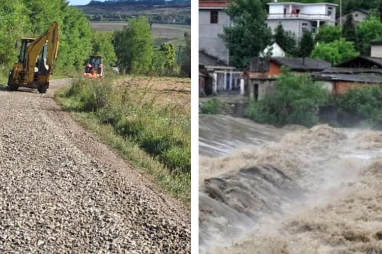 Drumuri rupte de viitură refăcute în Cluj! 200.000 lei de la Consiliul Județean Cluj au readus siguranța pe șosele