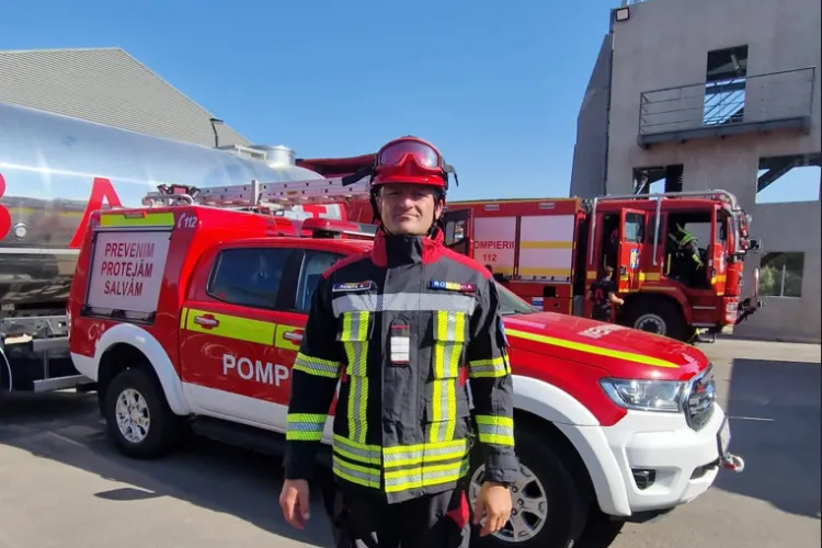 Un pompier clujean, salvator în Grecia, model pentru tânăra generație! Nu este la prima experiență internațională