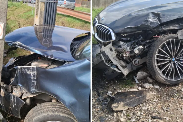 Accident violent în Cluj între două mașini! Un bărbat și o femeie au ajuns de urgență la spital 