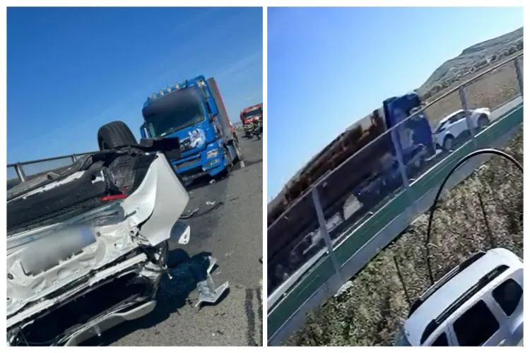 VIDEO LIVE ȘOCANT- Mașină răsturnată pe centura Apahida după ce un TIR a spulberat-o: o femeie rănită, momentul impactului surprins LIVE!