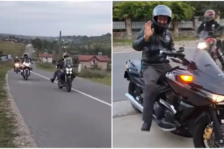 VIDEO. Hora mare pe motoare în Cluj. Aproape 50 de motocicliști i-au făcut o vizită surpriză unui prieten rămas în scaun cu rotile după un accident