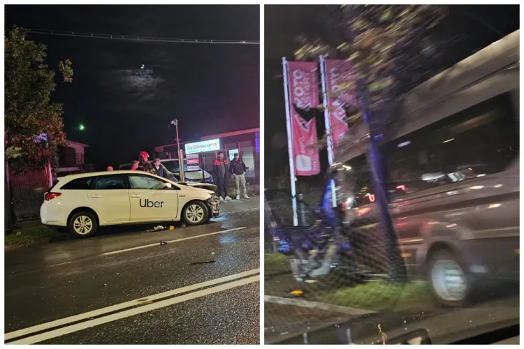VIDEO Accident frontal grav pe strada Traian Vuia din Cluj-Napoca. O mașină de la Uber a lovit un microbuz de persoane
