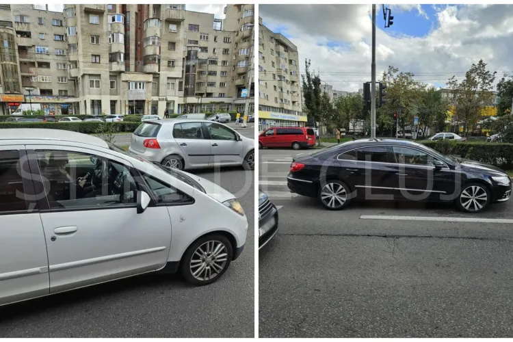 În loc să fie atenți la drum, șoferii din Cluj stau cu ochii în telefon. Clujenii trag un semnal de alarmă: „Este plin de accidente rutiere” FOTO