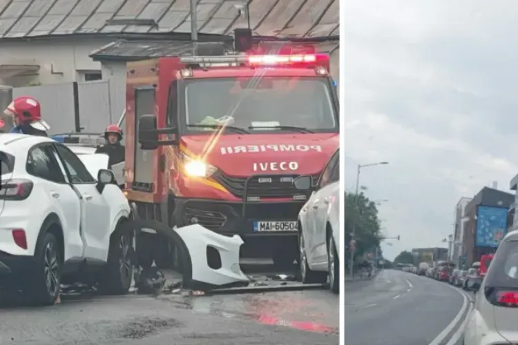 Accident grav între patru mașini pe DN1 în Cluj! Traficul este blocat pe ambele sensuri de circulație. Pompierii intervin de urgență 