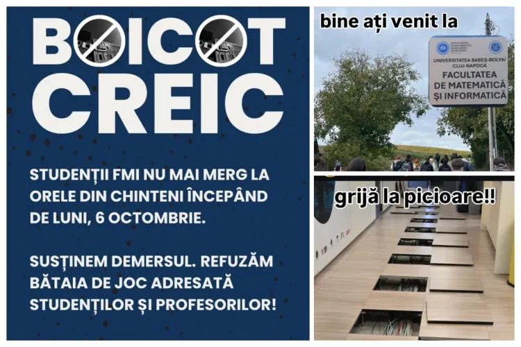 VIDEO. BOICOT la Facultatea de Matematică și Informatică UBB Cluj: Studenții refuză cursurile la Chinteni și cer online, până la găsirea unei soluții