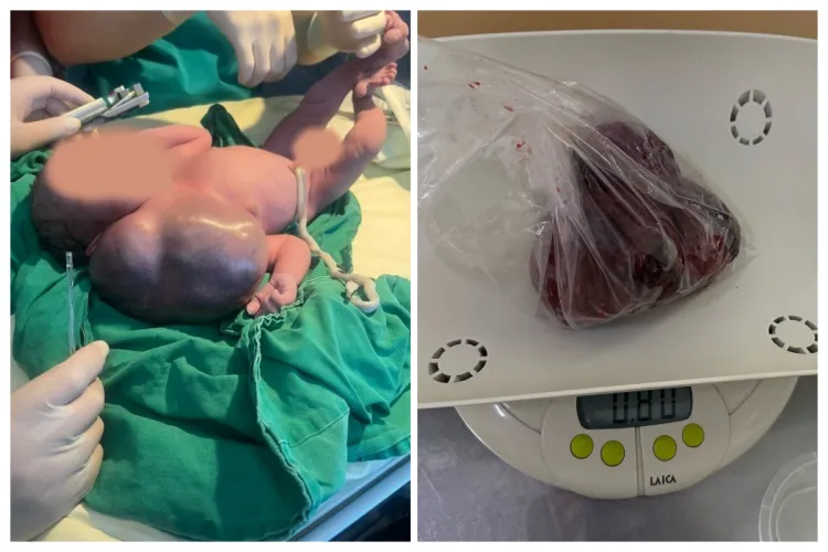 Medicii din Cluj salvează viața unui nou-născut: Tumoră gigant îndepărtată după 6 ore de operație- FOTO