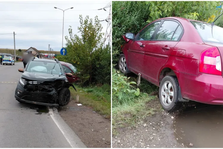 Accident cu cinci răniți la ieșire din Turda. Două mașini s-au ciocnit, o femeie de 65 de ani a rămas încarcerată