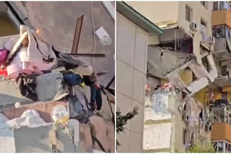 VIDEO. Doamne ferește! O persoană prinsă sub dărâmături după explozia din București își mișcă mâna. „E un om prins acolo!”