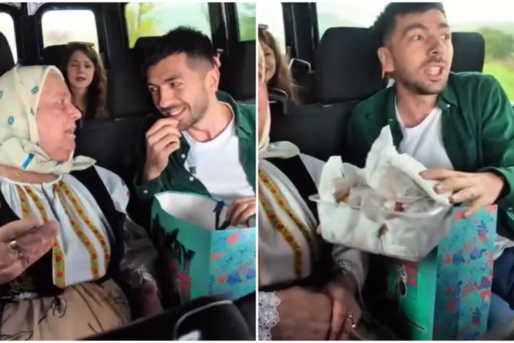 VIDEO. Tanti Lenuța i-a pus pachet special lui Mircea Bravo „în delegație”. Toată lumea din microbuz a fost impresionată: „Știți că merem la restaurant?”