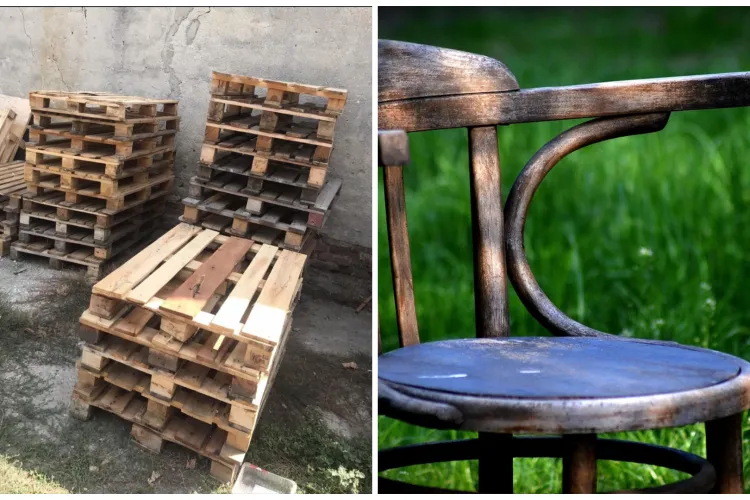 Un clujean din Grigorescu „a rezolvat” problema parcărilor pe spațiul verde: A umplut zona de paleți de lemn și scaune vechi. Vecinii sunt revoltați