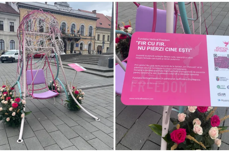Clujul a devenit simbolul curajului în lupta împotriva cancerului la sân: Povestea „Fir cu fir”, sculptura care țese speranță în inimile femeilor FOTO