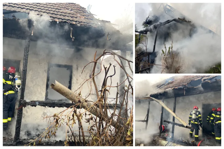 Tragedie cumplită la Cluj: Un bărbat a murit carbonizat într-un incendiu. Flăcările au cuprins casa, iar clujeanul nu a mai putut ieși FOTO