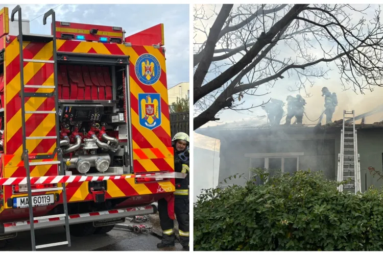 Incendiu de proporții în Cluj-Napoca! Flăcările au cuprins o casă și o anexă. Patru autospeciale intervin de urgență VIDEO