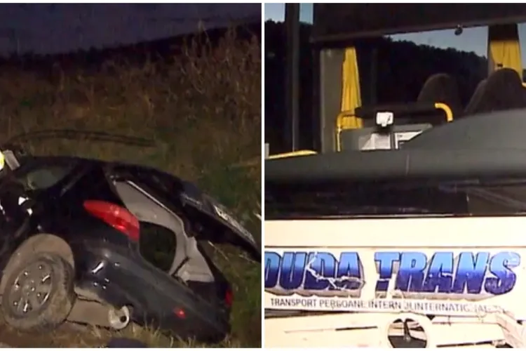 Accident mortal între o mașină și un autobuz. Un bărbat de 42 de ani a murit pe loc în urma impactului cumplit 