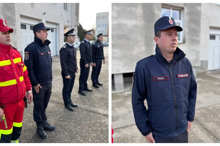 Pompierul care l-a salvat  pe clujeanul căzut în fântână, aplaudat în fața colegilor pentru intervenția salvatoare: „Felicitări încă o dată”