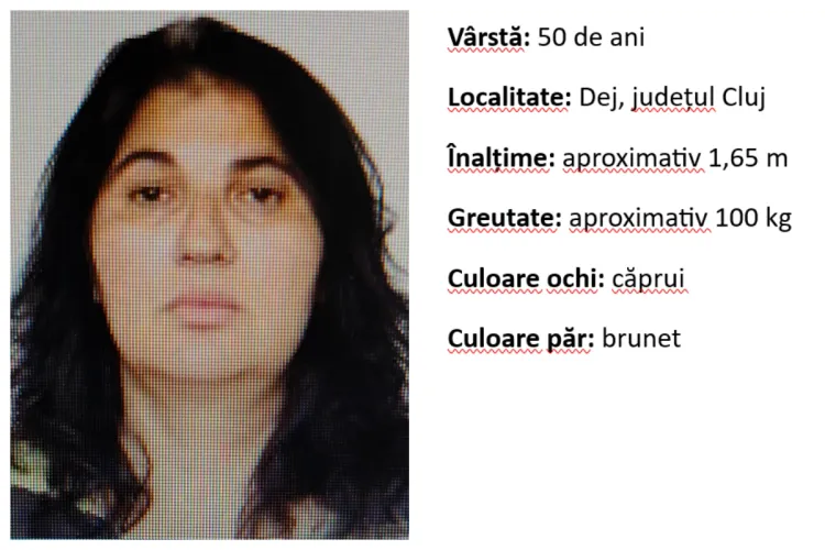 Ați văzut-o? Clujeancă de 50 de ani, dispărută acum câteva luni, este căutată de polițiști. Dacă aveți informații, sunați la 112! FOTO