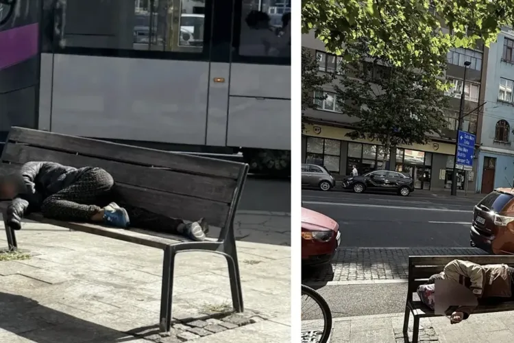 Scene șocante la Piața Gării din Cluj-Napoca! Persoane fără adăpost beau și se ceartă între ele chiar în stație: „Poliția vine, dar ei revin a doua zi!”