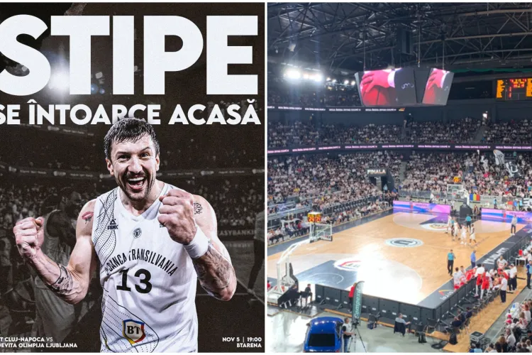Moment magic pentru suporterii baschetului clujean. Anunțul făcut de U BT înainte de meciul cu Olimpija Ljubljana: „Stipe se întoarce acasă!”