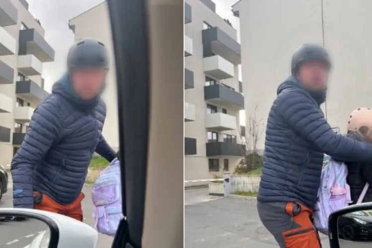 Momente de panică în Cluj-Napoca! Un tată agresiv, cu copilul pe trotinetă, a amenințat un șofer cu moartea: „A lovit mașina” 