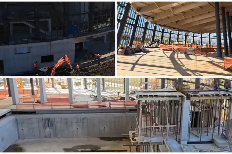 Bazinul olimpic de înot din Cluj, tot mai aproape de finalizare, în ciuda „dificultăților” întâlnite: „Încă nu se înoată aici… dar nu mai e mult!”