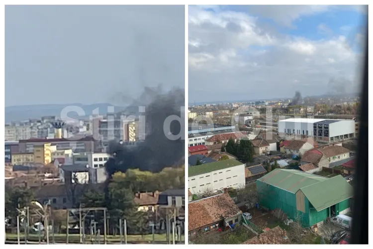 Incendiu puternic în Cluj-Napoca! Focul a izbucnit la o clădire aflată în renovare pe strada Patriciu Barbu: Pompierii intervin de urgență! FOTO