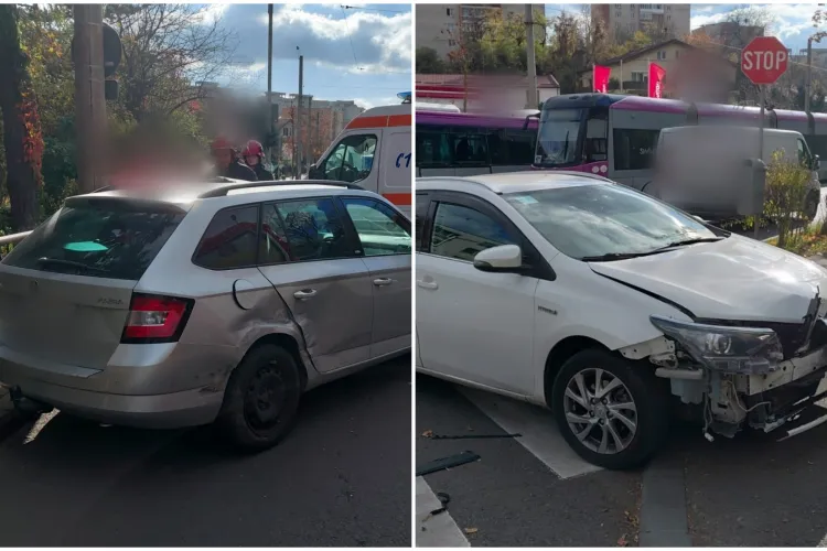 Accident pe grav pe Splaiul Indendenței în Cluj-Napoca. O femeie a fost dusă de urgență la spital din cauza unui tânăr de 25 de ani- FOTO