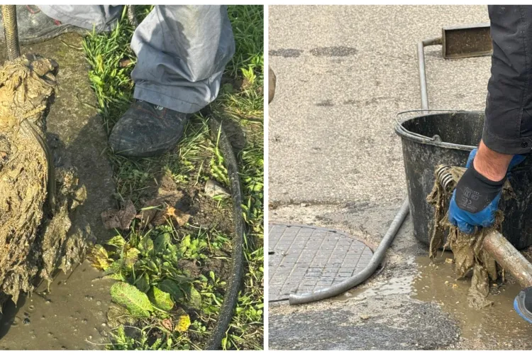 O rețea de canalizare din Cluj, blocată de materiale care nu ar trebui aruncate niciodată în sistemul public de apă FOTO 