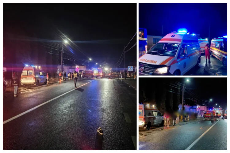 VIDEO. Seară CUMPLITĂ la Cluj: Pompierii au fugit de la un accident grav cu bărbat încarcerat și fetiță rănită, la altul cu trei pietoni loviți pe trecere