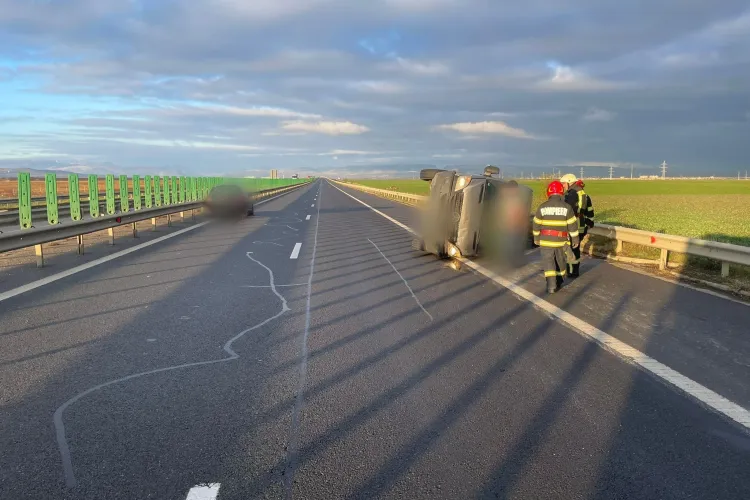 Accident grav în Cluj! Autoturism și autoutilitară s-au izbit puternic pe A3: O femeie a fost transportată de urgență la spital