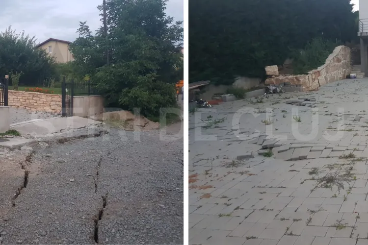 VIDEO. Clujul martor la dezastru! Strada Papilian o ia din nou la vale: Casele trosnesc, iar șantierul folosește aceeași metodă ca la prăpădul din 2021