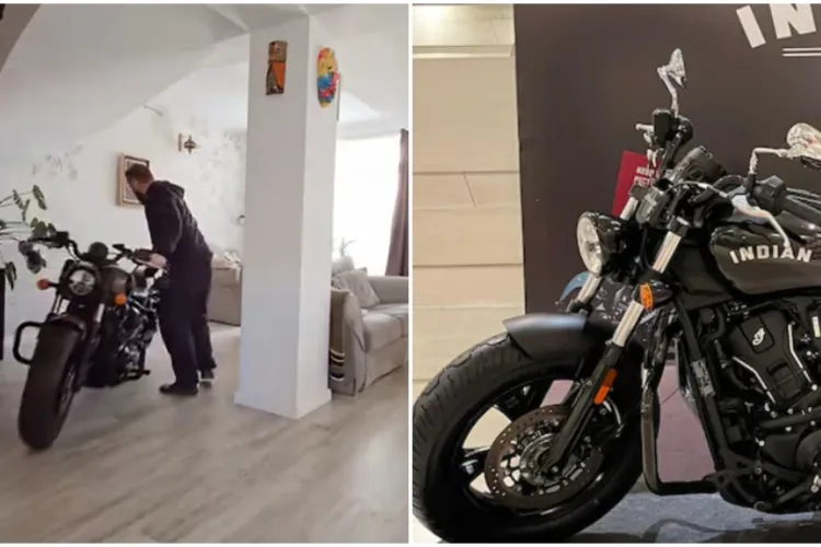 VIDEO. Comediantul din Cluj care își răsfață motocicleta pe timp de iarnă. O ține în sufragerie,  la căldură: „Sa aveti o iarnă frumi”