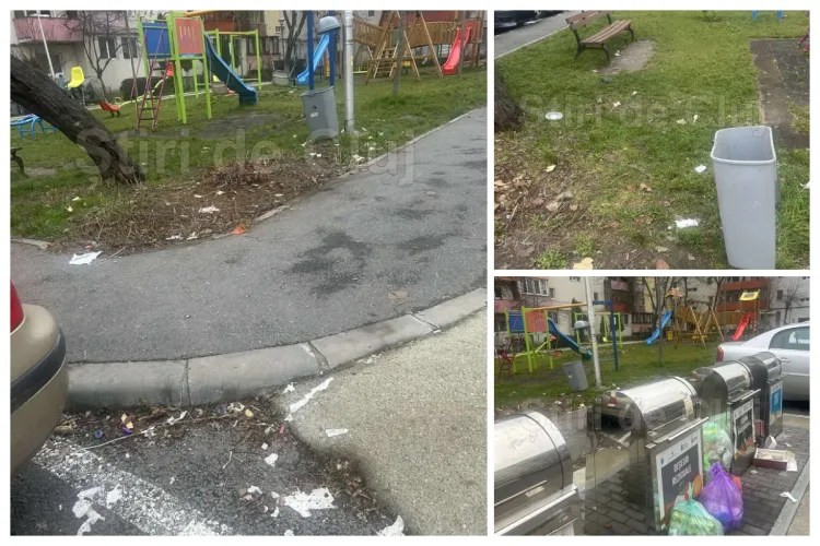 Clujenii din Mănăștur, revoltați de mizeria dintr-un parc frecventat de foarte mulți copii: „Poate dacă devine public se iau măsuri” FOTO