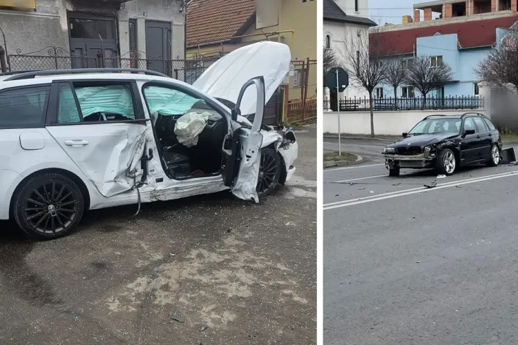 Accident grav în Cluj-Napoca! Un copilaș a rămas blocat într-una dintre mașini: Echipajele SMURD intervin