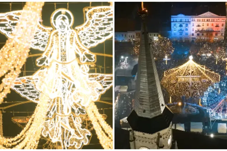 Cluj-Napoca se aprinde în culorile iernii! Instalațiile multimedia transformă centrul orașului într-un loc de poveste VIDEO