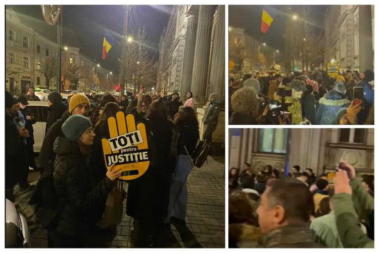 VIDEO. Clujenii au ieșit la protest în fața Tribunalului Cluj: „Savonea, demisia!”/ „Vrem dreptate nu blestem, Jos corupții din sistem!”