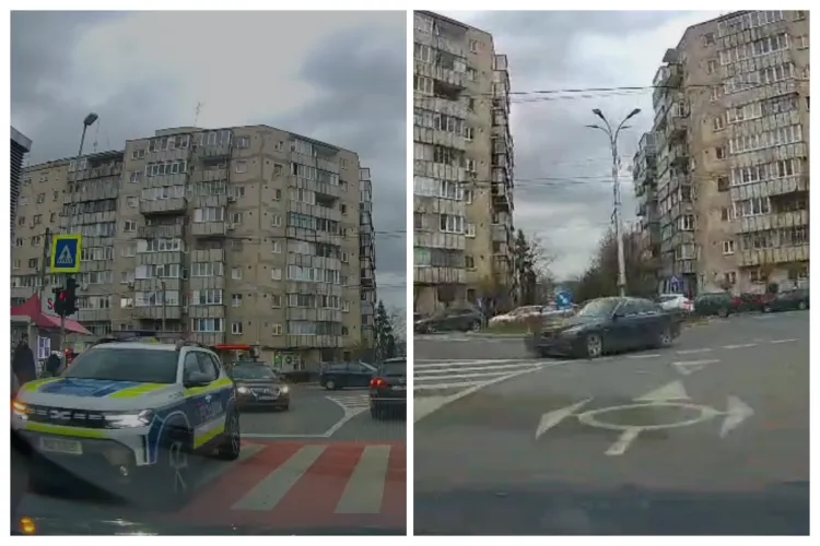 VIDEO: Ăsta TUPEU de BMW la Cluj! Fără numere de înmatriculare, „sare” sensul giratoriu din Mănăștur, aproape sub nasul polițiștilor