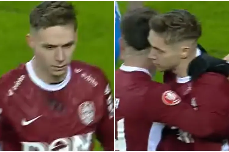 VIDEO. Louis Munteanu, supărat după ce a dat gol cu Universitatea Craiova. Atacantul celor de la CFR e furios că nu a fost lăsat să plece