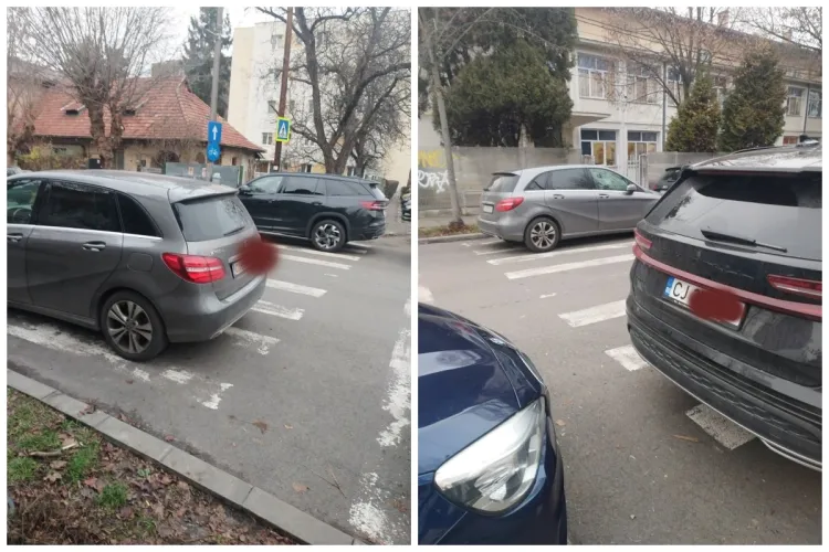 Ați mai văzut așa mod de a parca?  Gestul prin care doi șoferi clujeni au creat un risc uriaș FOTO