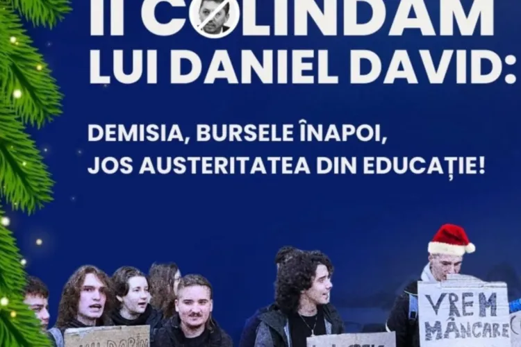 Daniel David revine la Cluj, întâmpinat cu colinde… și proteste. Studenții vor „cânta” împotriva austerității: „Nu stăm în case/David să ne lase!”