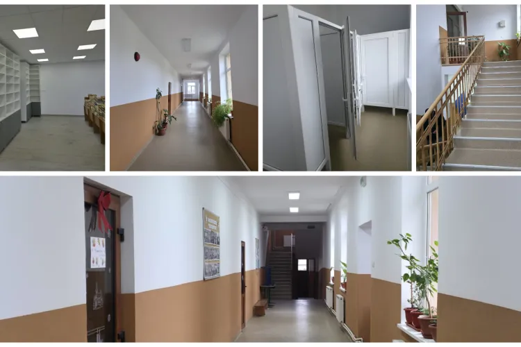 O școală dintr-o comună cunoscută din Cluj, complet modernizată din fondurile Consiliului Județean. În paralel se derulează și un program din PNRR