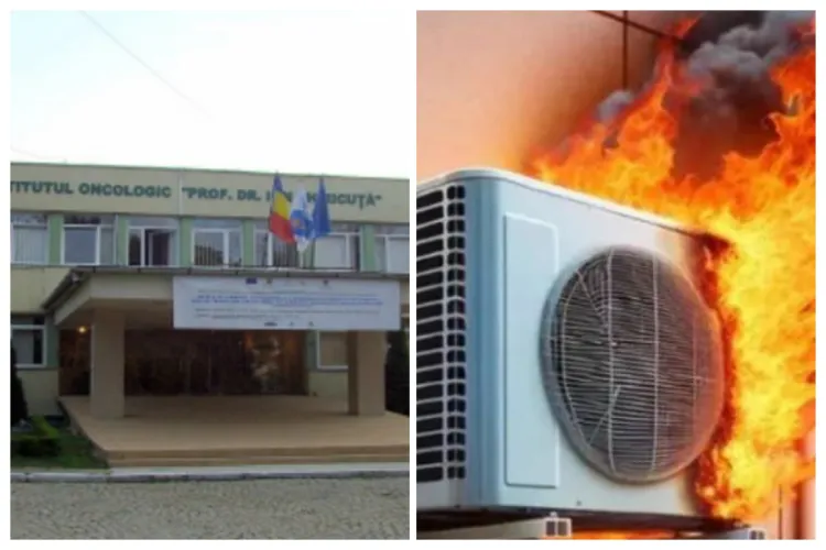 Incendiu la Institutul Oncologic din Cluj, în urmă cu puțin timp. Un aparat de aer condiționat a luat foc