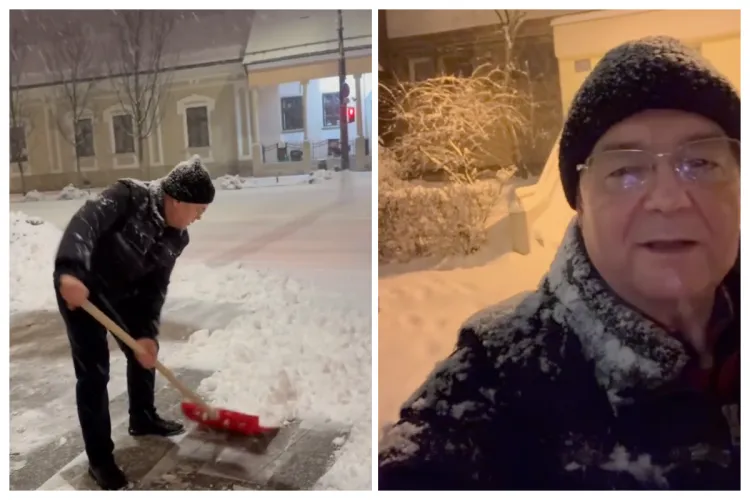 VIDEO. Boc, avertisment dur pentru clujeni: „Dacă nu vă curațați trotuarele, colegii mei vin cu chitanțierul! Amenda începe de 500 de lei”
