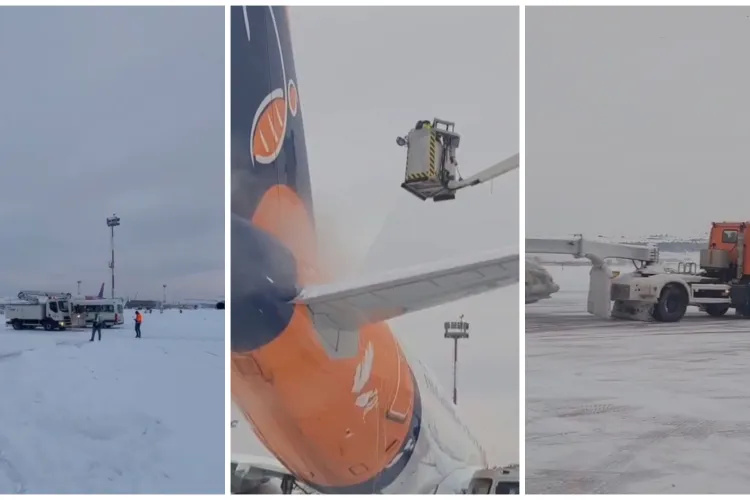 Aeroportul Internațional Cluj, sub nămeți: Intervenții ample de deszăpezire pentru menținerea traficului aerian în condiții de siguranță - VIDEO