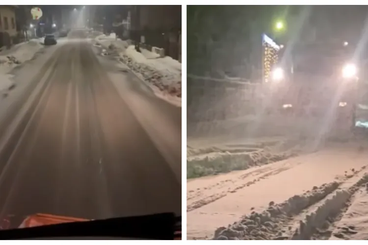 Intervenții masive peste noapte în Cluj! 146 de utilaje de deszăpezire au fost scoase pe drumuri din cauza ninsorilor VIDEO 
