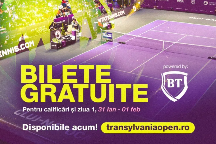 Bilete gratuite la Transylvania Open, oferite de Banca Transilvania! Vezi cum poți merge gratuit la turneul de tenis de la Cluj