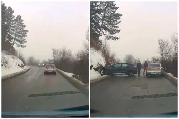 VIDEO Accident filmat LIVE în Florești. Nu a adaptat viteza și apoi a privit neputincios cum lovea mașina de pe contrasens