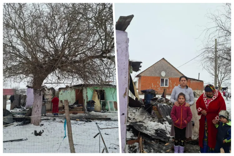 Strigăt de ajutor al unei familii rămase fără adăpost, după ce casa le-a ars în incendiu: „Într-o clipă, „acasă” s-a transformat în cenușă”